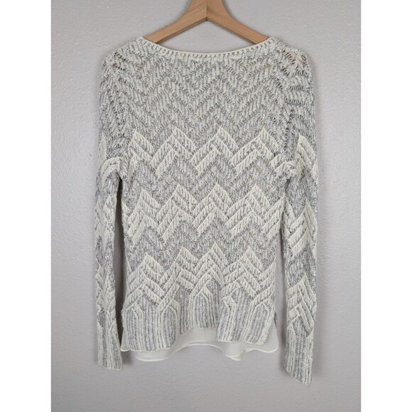 Lucky Brand Oatmeal Chevron Sweater Women's Large - Picture 6 of 9
